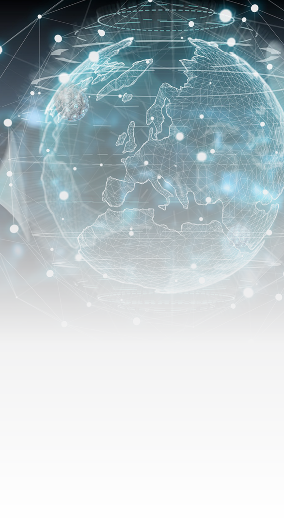 Globe network hologram with digital connection on blue background 3D rendering